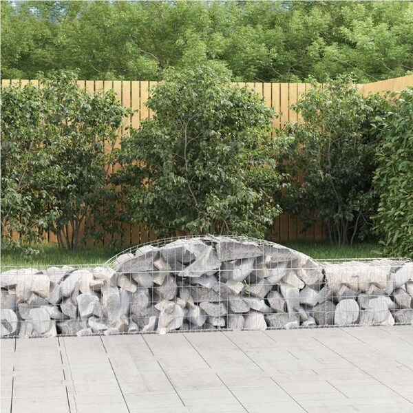 Arched Gabion Baskets 2 pcs 300x50x40/60 cm Galvanised Iron vidaXL