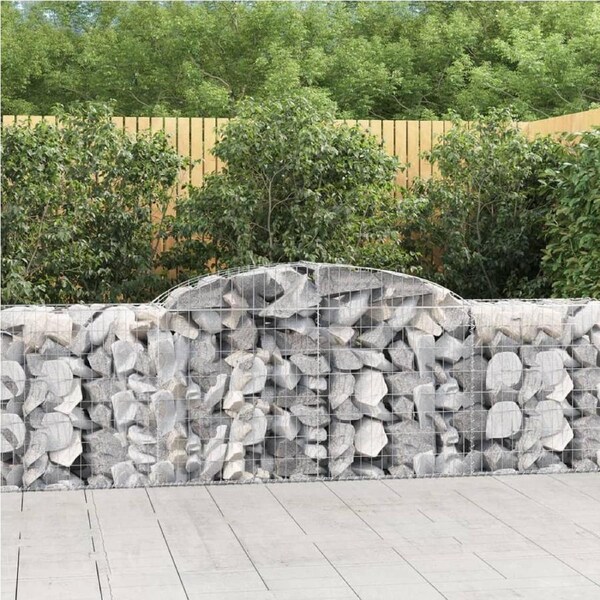 Arched Gabion Baskets 3 pcs 300x50x80/100 cm Galvanised Iron vidaXL