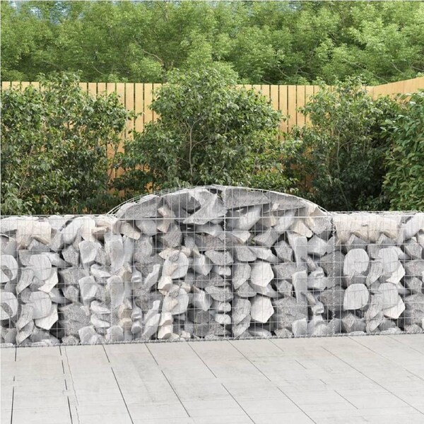 Arched Gabion Baskets 4 pcs 300x50x80/100 cm Galvanised Iron vidaXL