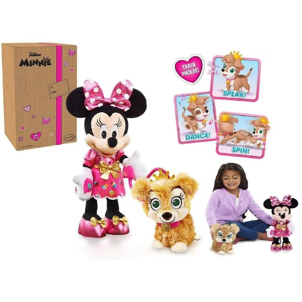 Disney Junior Minnie Mouse Party Play Pup Plush Ages 3+ Toy Doll Pet Soft Dog