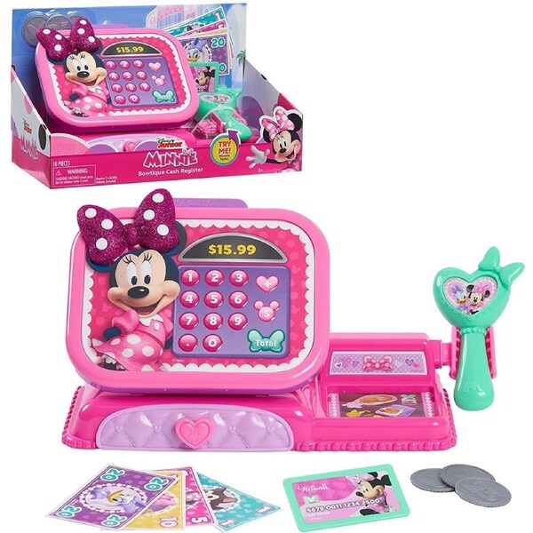 Just Play Disney Junior Minnie Mouse Bowtique Cash Register with Realistic Sound