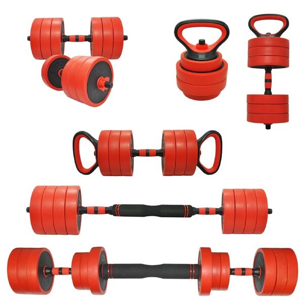 25kg Cast Iron All-in-One Multi-function Barbell Dumbbell Kettlebell Weight Set