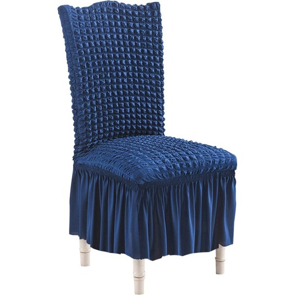 SOGA Blue Chair Cover Seat Protector with Ruffle Skirt Stretch Slipcover Wedding Party Home Decor