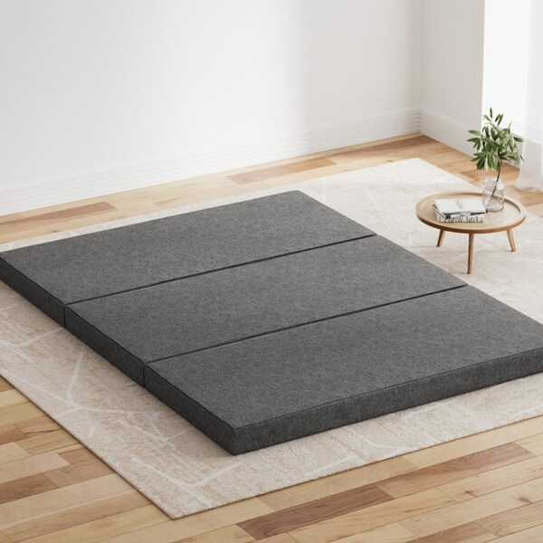 3-Fold Giselle Foldable Mattress Queen Grey Folding Foam