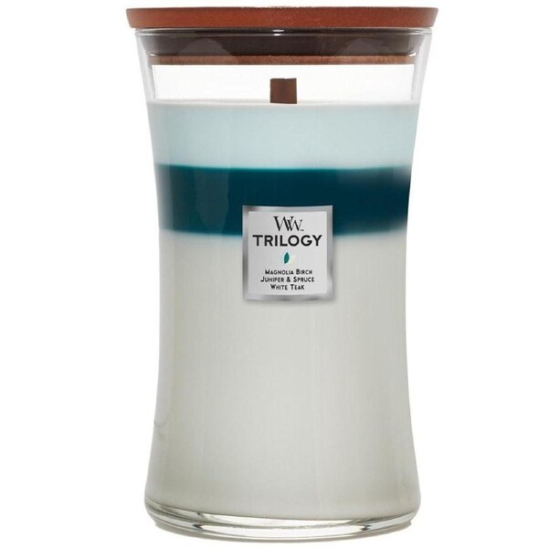 WoodWick Icy Woodland Trilogy Large Candle Crackles As It Burns 610G Hourglass