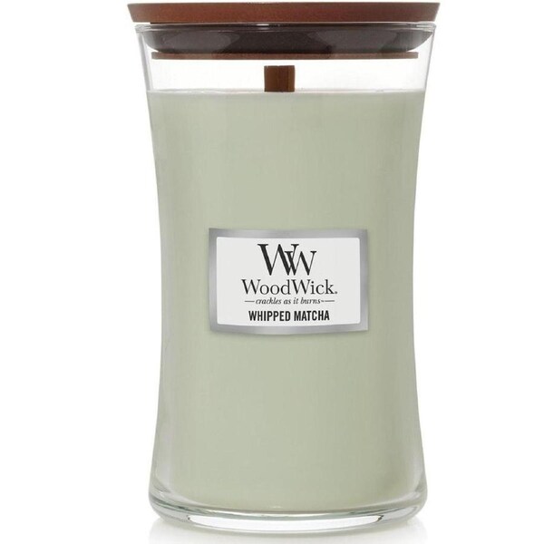 WoodWick Whipped Matcha Large Candle Crackles As It Burns 610G Hourglass