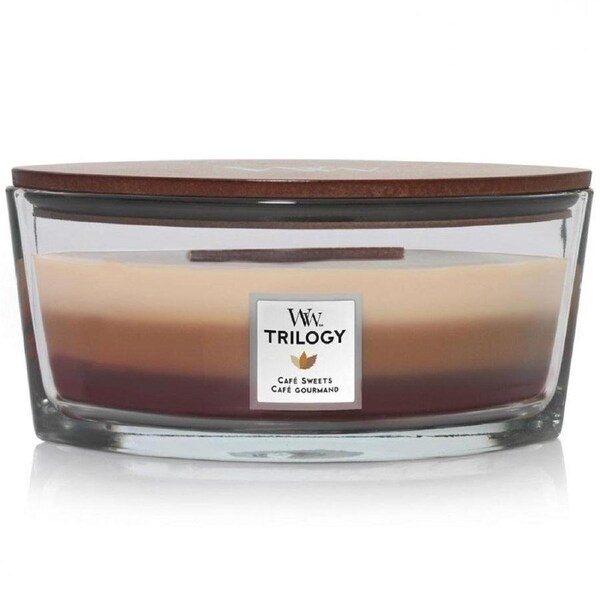 WoodWick Cafe Sweets Trilogy Candle Crackles As It Burns Ellipse Hearthwick