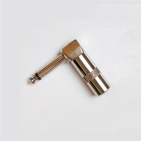 Leem 1/4" Metal Mono Right-Angled Cable Jack Plug (Pk-1)