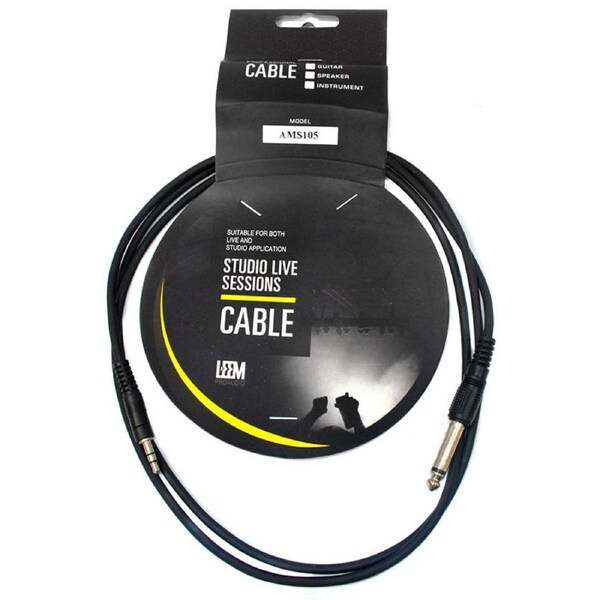 Leem 5ft Interconnect Cable (3.5mm Straight TRS - 1/4" Straight TS)