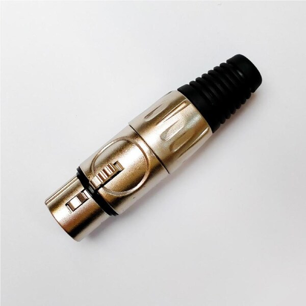 Leem Female Heavy Duty XLR Cable Connector in Nickel (Pk-1)