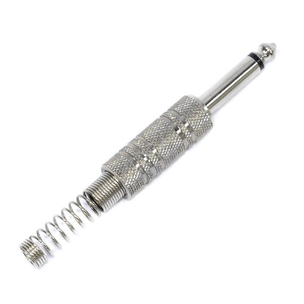 Leem 1/4" Metal Mono Jack Plug with Long Flexible Cable Boot