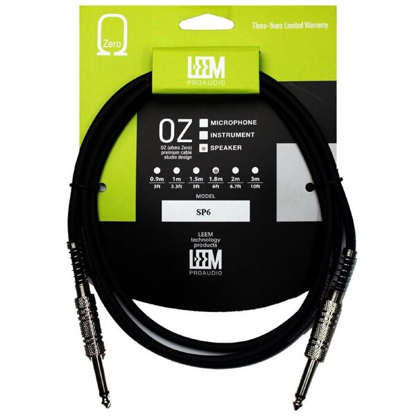 Leem 6ft Speaker Cable (1/4" Straight TS - 1/4" Straight TS)