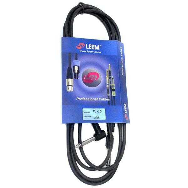 Leem 9ft Interconnect Cable (1/4" Right Angle TS - RCA Plug or 1/4" Straight TS)