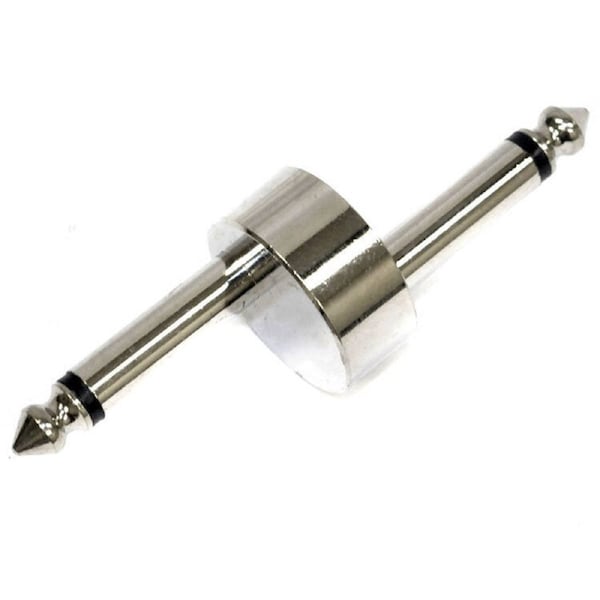 Leem FX-Pedal Connector Chrome Finish 1/4" Mono Plug to 1/4" Mono Plug