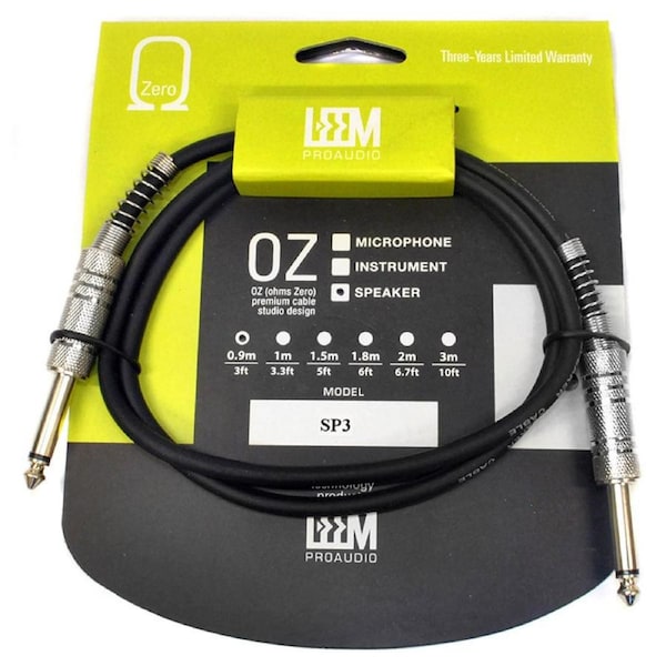Leem 3ft Speaker Cable (1/4" Straight TS - 1/4" Straight TS)