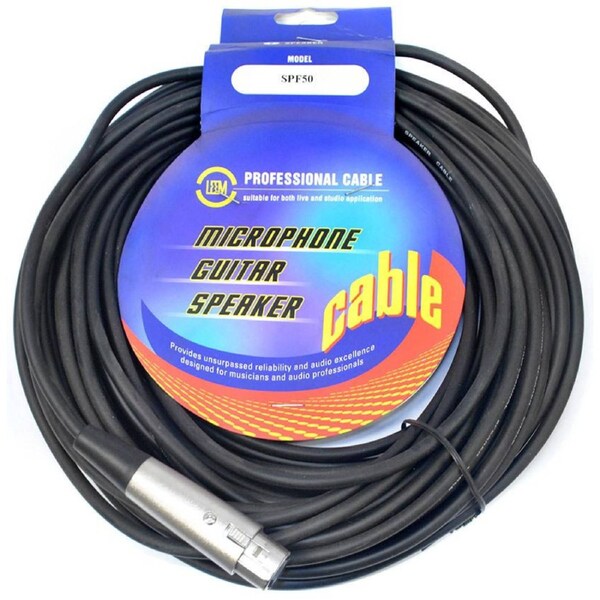 Leem 50ft Speaker Cable 1/4" Straight TS to XLR Female Connector