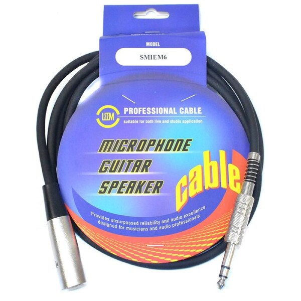 Leem 6ft Microphone Cable (1/4" Straight TRS - XLR Male)