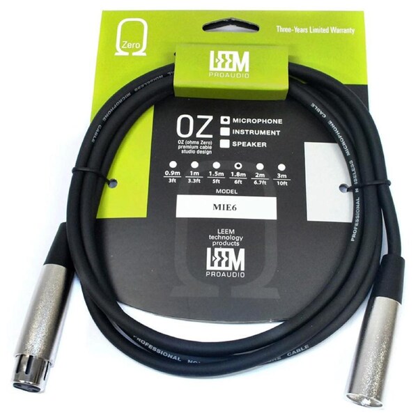 Leem 6ft Microphone Cable (XLR Male - XLR Female)