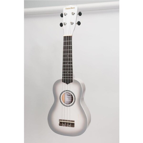 Sanchez Colourburst Series Soprano Ukulele White with Gig Bag