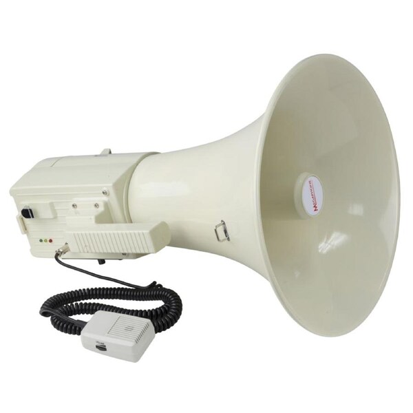 SoundArt 45 Watt Portable Hand-Held Megaphone with Record/Playback, 800m Range, White