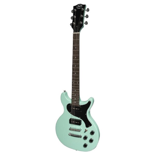 J&D Luthiers LP Double Cut Junior P-90 Electric Guitar (Blue)