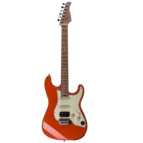 Mooer GTRS P801 Intelligent Electric Guitar Fiesta Red with GTRS Processor, Alnico V Pickups, 22 Frets, Bluetooth, and Accessories