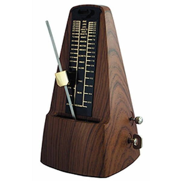 Cherry Metronome with Metal Mechanism & Bell in Dark Walnut Plastic Casing