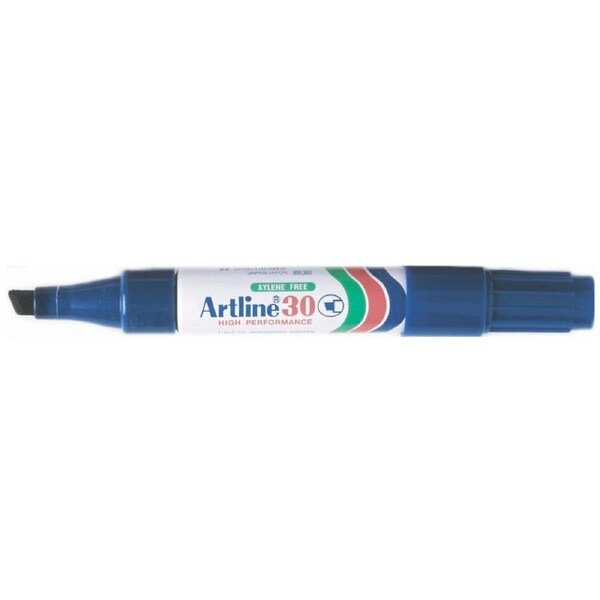 Artline 30 Permanent Marker 5mm Chisel Nib Blue Box of 12