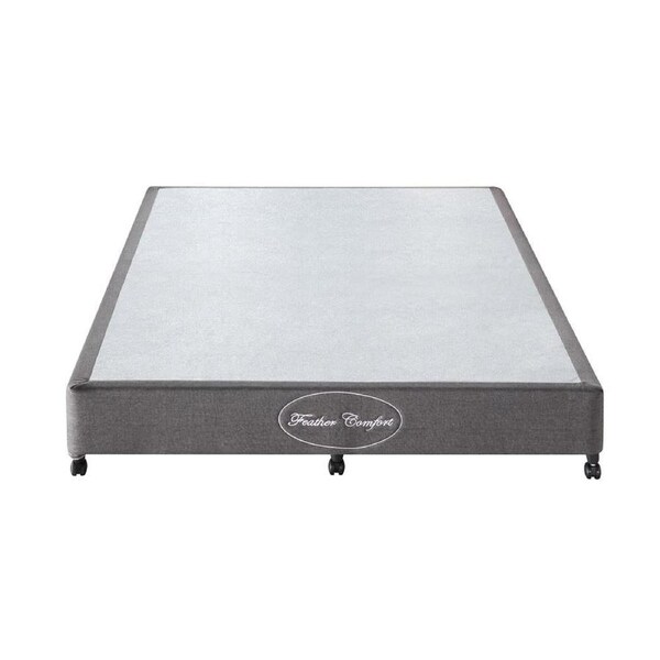 Mattress Base Ensemble Double Size Solid Wooden Slat in Chaorcoal with Removable Cover