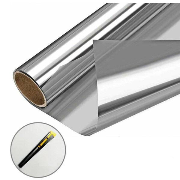 OZNALA Privacy One Way Mirror Glass Window Tint Film Home Block UV Heat Reduction DIY 100x1000cm