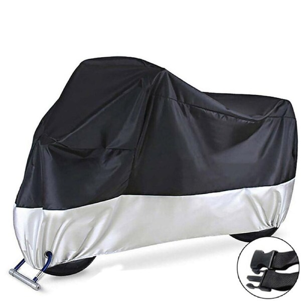 OZNALA XL Motorcycle Cover with Lock-Holes Waterproof Wind Shelter Heavy Duty Dust Storage Protective