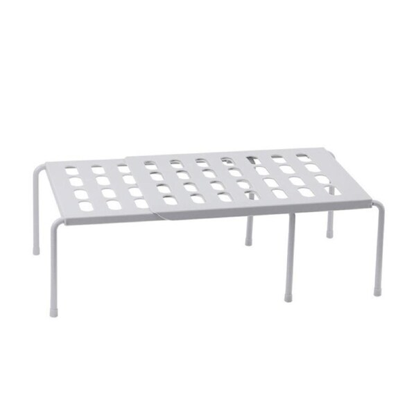 OZNALA Adjustable Cupboard Storage Shelf Organiser Holder Pantry Stand Rack Support Kitchen White