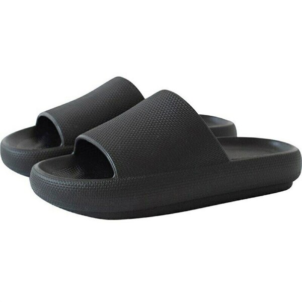 OZNALA 2023 Pillow Slides Sandals Ultra-Soft Slippers Anti-Slip Extra Soft Cloud Shoes Black 44-45
