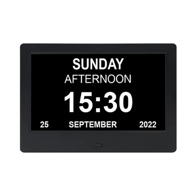 OZNALA 7'' LED Dementia Digital Calendar Day Clock Large Time Display Day Week Month Year with Alarm AU Plug Extra Large Screen Auto Brightness