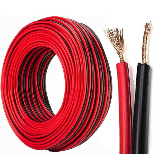 OZNALA 100M Red&Black Speaker Cable Wire Sound home Stereo HiFi/Car Audio Heavy Duty