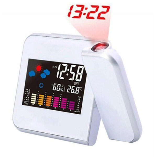 OZNALA Projection Alarm Clock Smart Digital LED Temperature Time Projector LCD Display