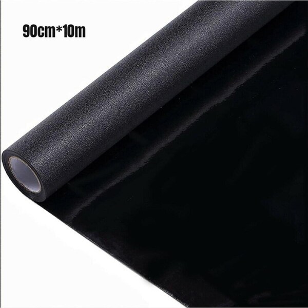 OZNALA 90*1000cm Blackout Static Cling Window Glass Film Privacy Protection To Block Sun Decor (Black)