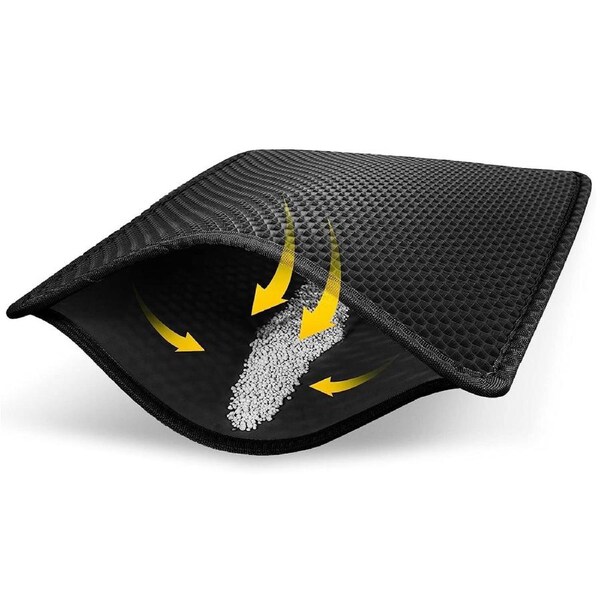 OZNALA Cat Litter Mat Cat Litter Trapping Mat Double Layer Design Urine and Water Proof