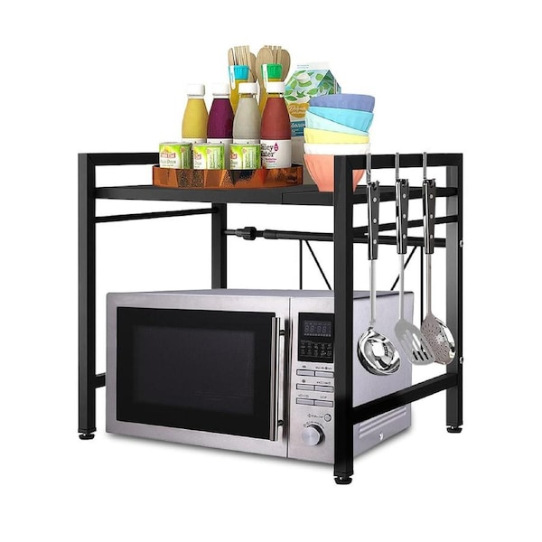 OZNALA Oven Microwave Shelf Kitchen Organiser Storage Rack Holder Adjustable Stand Home