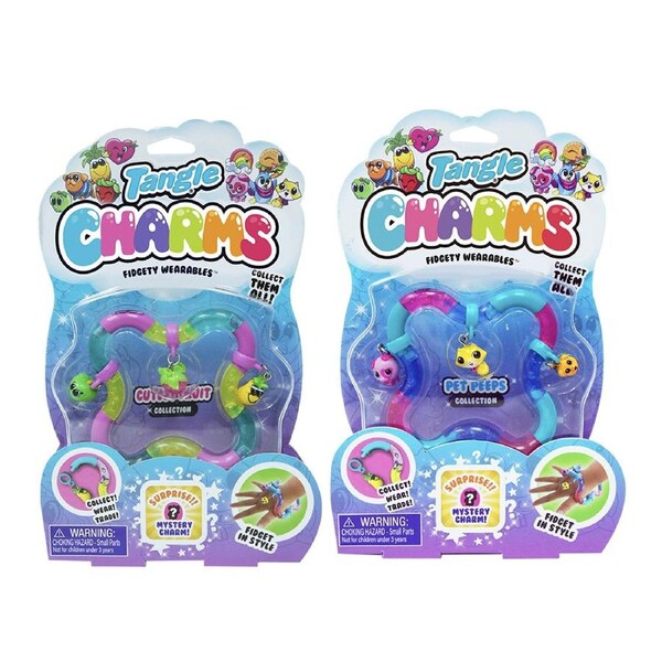 2PK Tangle Charms Fidgety Charms Wearable Sensory Kids/Childrens Toy Asstd 3yrs+