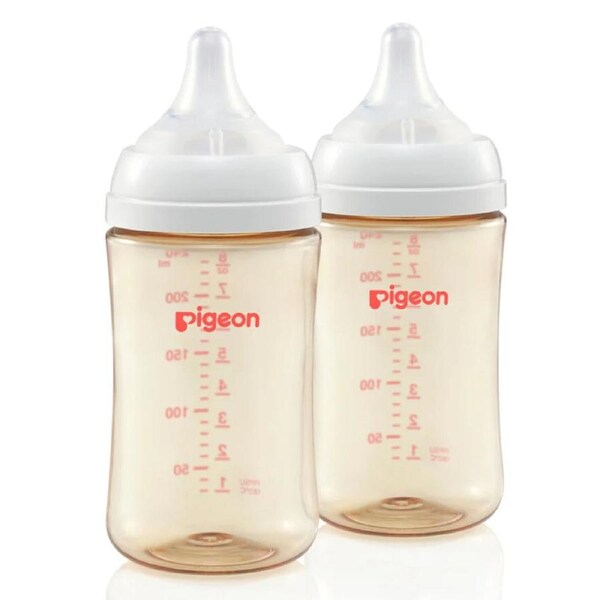 2pc Pigeon Softouch lll Drinking/Feeding Bottle PPSU Anti-Colic 240ml Baby 3m+