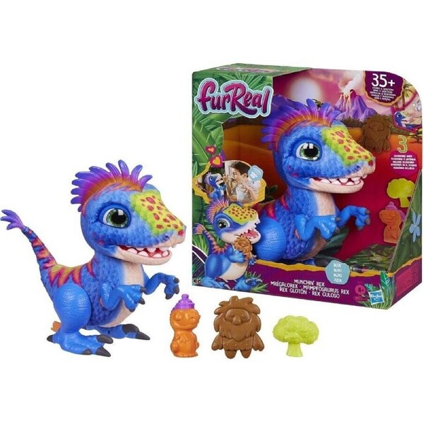 FurReal Friends Munchin Rex Plush Pet Blue 4+ Toy Play Baby Doll Dinosaur Dino