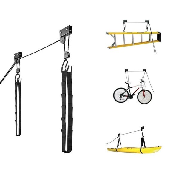 Kayak Ceiling Storage Bike Ceiling Mount,Kayak Stand or Kayak Hanging Hoist Lifts,Kayak Garage Storage Quality Pulley System f/ Canoe Paddleboard Bike
