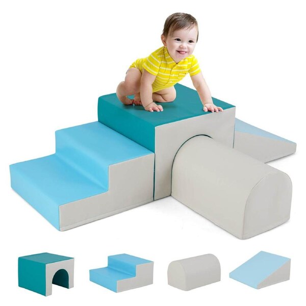 Costway Giant Soft Foam Playset Climb Crawl & Slide Indoor Activity Play Set Gift