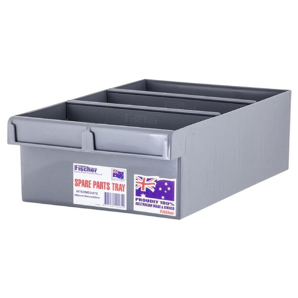 Fischer Plastics Spare Parts Tray 200W x 100H x 300D mm Grey