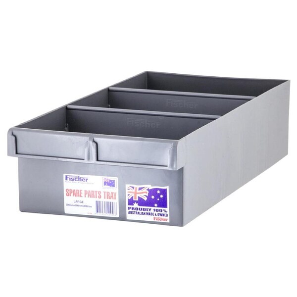 Fischer Plastics Spare Parts Tray 200W x 100H x 400D mm Grey