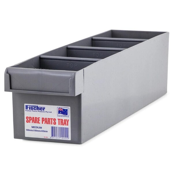 Fischer Plastics Spare Parts Tray 100W x 100H x 400D mm Grey