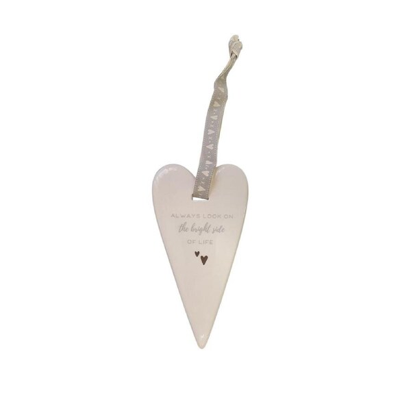 Sent & Meant Ceramic Hanging Heart - Always Look On The Bright Side