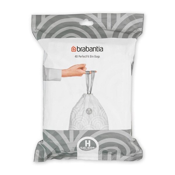 Brabantia Bin Liners Code H 50-60 Litre 40 Waste Bags