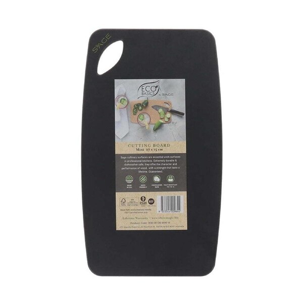 Eco Basics Wood Pulp Cutting Board Kitchen Chopping Pad Countertop Mini Black